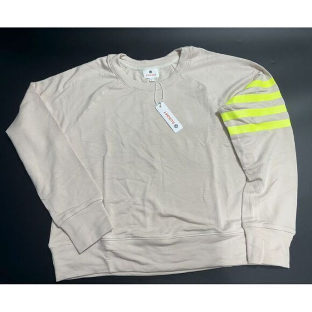 Sundry NWT Soft Neon Arm Detail Cropped Sweatshirt in Beige Size 2/M
